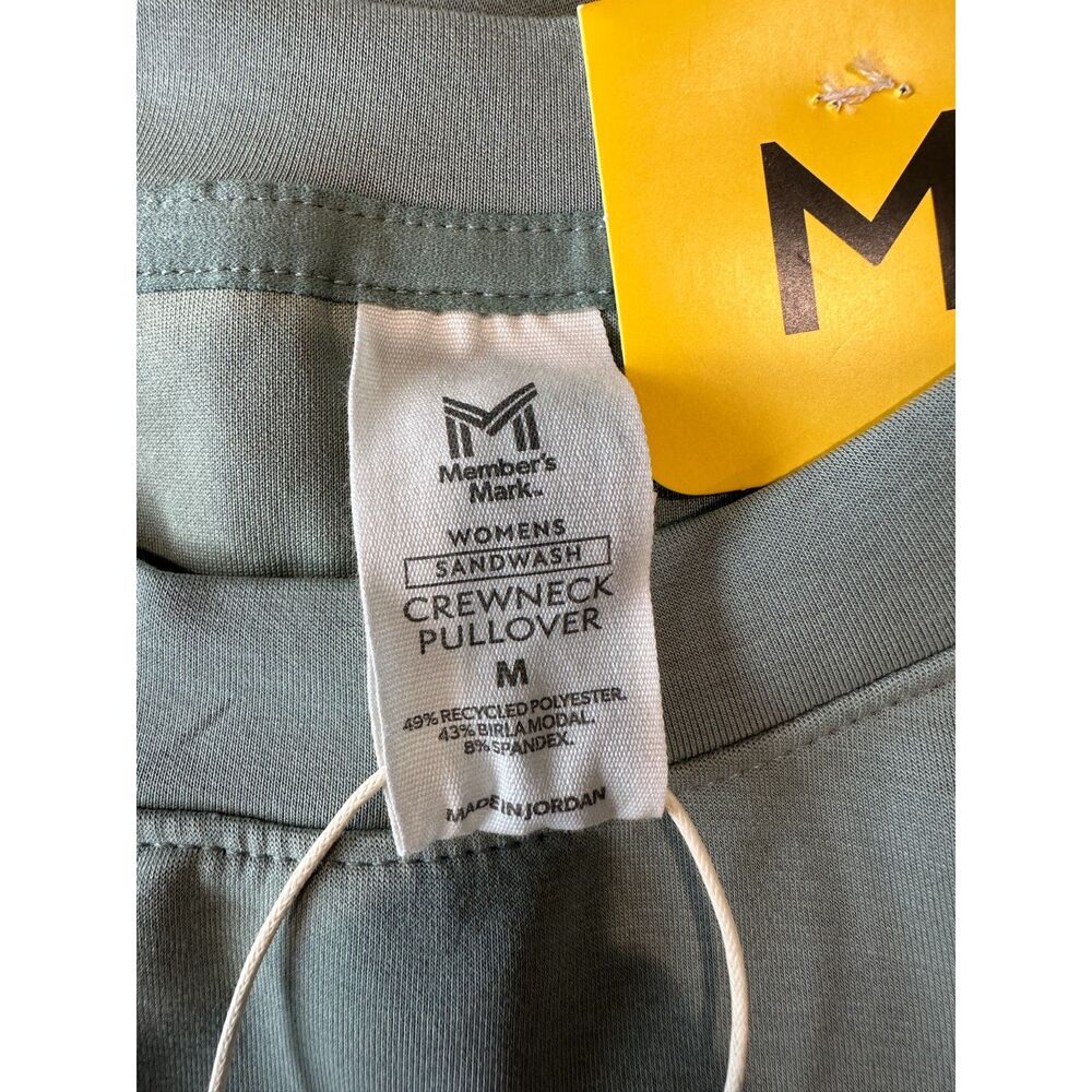 NWT Member's Mark Sandwash Crewneck Pullover Sweatshirt Sage Green Size Medium - Picture 6 of 6